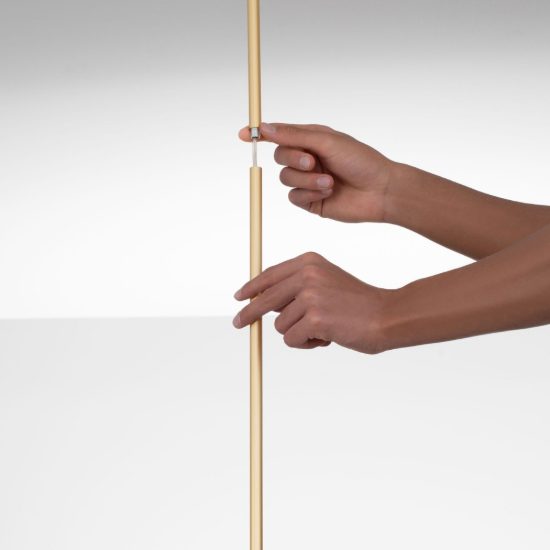 Lampadario a sospensione con pendenti led 8w 3000k dimmerabile per ingresso oro spazzolato