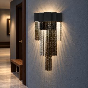 Applique da parete led 8w 3000k dimmerabile per soggiorno moderna nera opaca