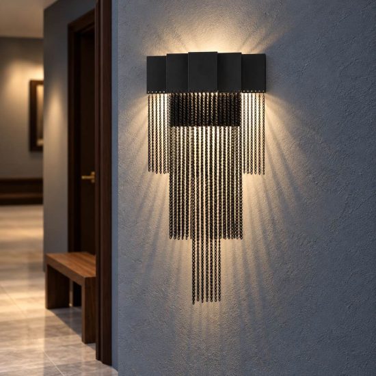 Applique da parete led 8w 3000k dimmerabile per soggiorno moderna nera opaca