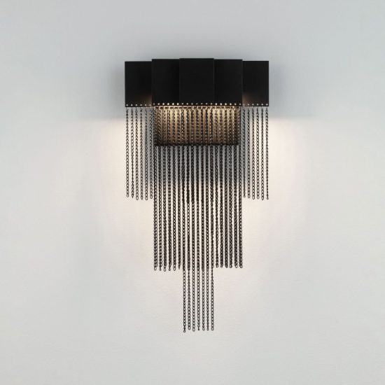 Applique da parete led 8w 3000k dimmerabile per soggiorno moderna nera opaca