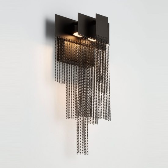 Applique da parete led 8w 3000k dimmerabile per soggiorno moderna nera opaca