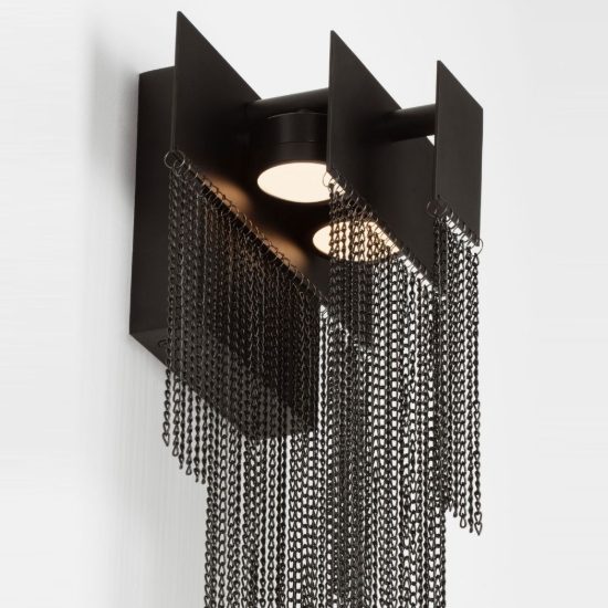 Applique da parete led 8w 3000k dimmerabile per soggiorno moderna nera opaca