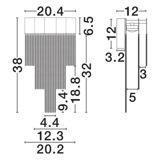 Applique da parete led 8w 3000k dimmerabile per soggiorno moderna nera opaca