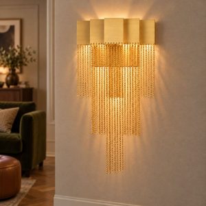 Applique da parete led 8w 3000k dimmerabile per soggiorno contemporanea oro spazzolato