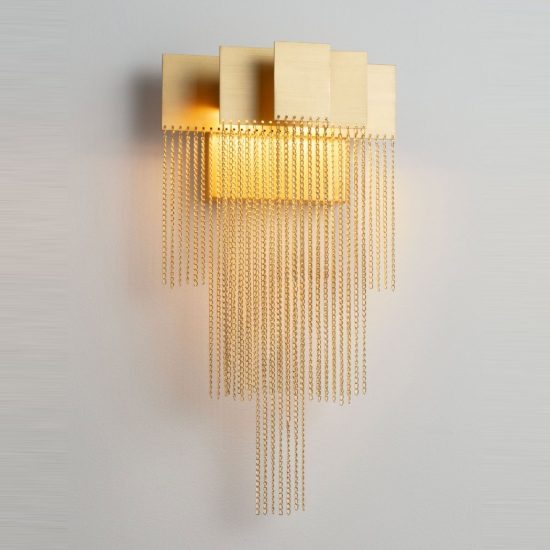 Applique da parete led 8w 3000k dimmerabile per soggiorno contemporanea oro spazzolato