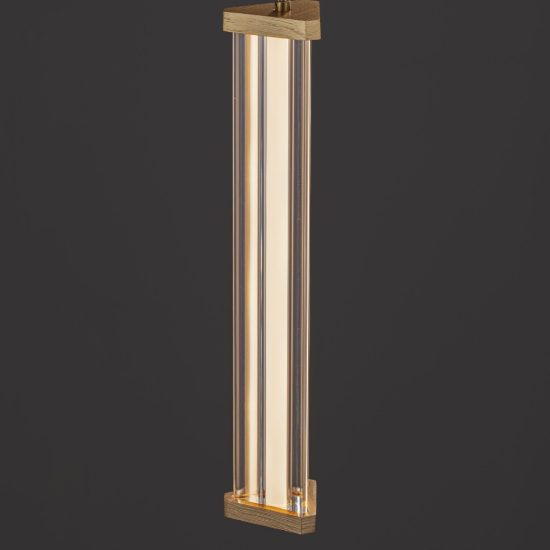 Lampada a sospensione led 6w 2700k dimmerabile per cucina contemporanea trasparente e oro spazzolato