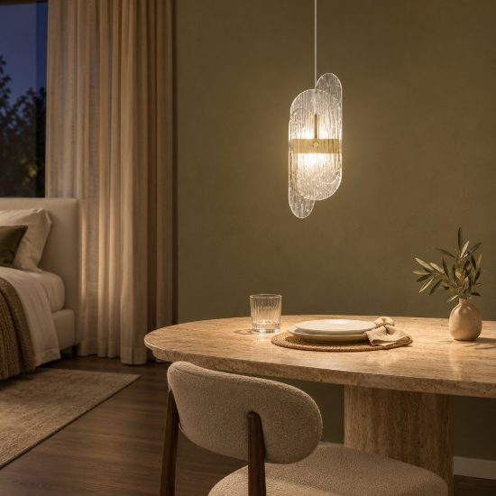 Lampada a sospensione led 9w 2700k dimmerabile per camera da letto contemporanea oro ottone