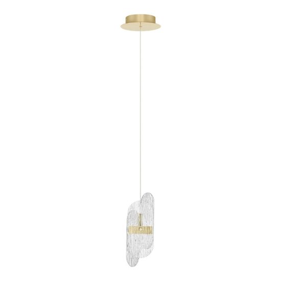 Lampada a sospensione led 9w 2700k dimmerabile per camera da letto contemporanea oro ottone