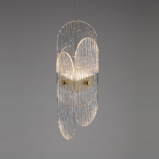 Lampada a sospensione led 9w 2700k dimmerabile per camera da letto contemporanea oro ottone