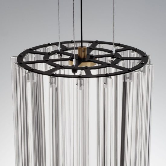 Lampada a sospensione led 11w 3000k dimmerabile per cucina contemporanea ottone anticato