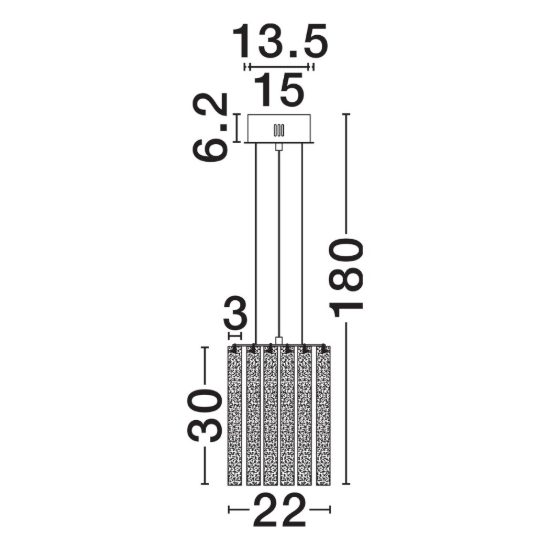 Lampada a sospensione led 11w 3000k dimmerabile per cucina contemporanea ottone anticato