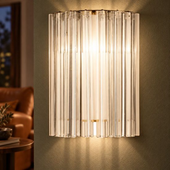 Applique da parete led 11w 3000k per soggiorno contemporanea ottone anticato