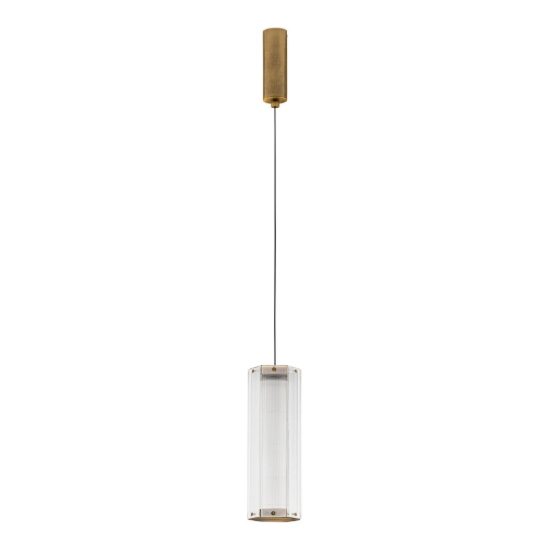 Lampada a sospensione led 7w 3000k dimmerabile per cucina contemporanea ottone anticato