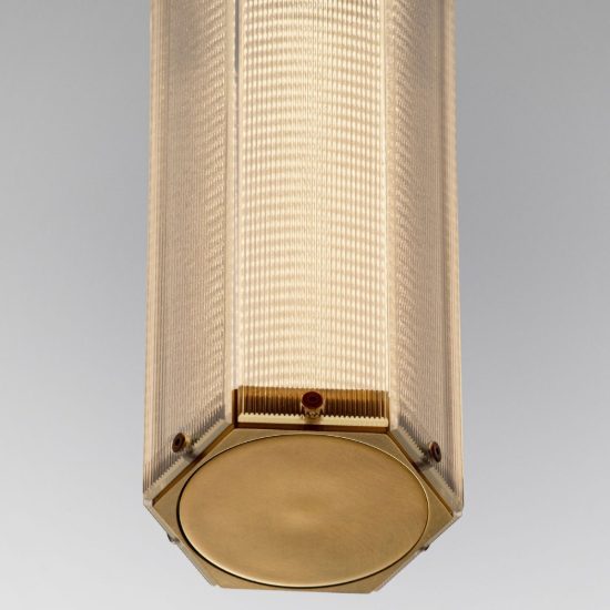 Lampada a sospensione led 7w 3000k dimmerabile per cucina contemporanea ottone anticato