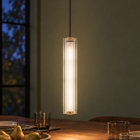 Lampada a sospensione led 12w 3000k dimmerabile per cucina contemporanea ottone anticato