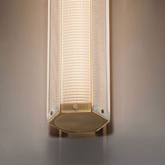 Applique da parete led 10w 3000k per soggiorno contemporanea ottone anticato