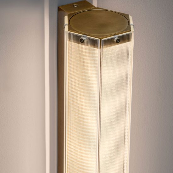 Applique da parete led 10w 3000k per soggiorno contemporanea ottone anticato