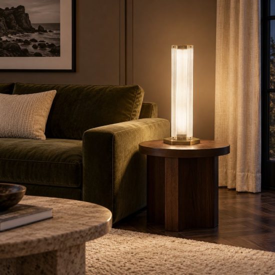 Lampada da tavolo led 11w 3000k per soggiorno contemporanea ottone anticato