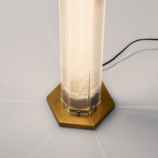 Lampada da tavolo led 11w 3000k per soggiorno contemporanea ottone anticato