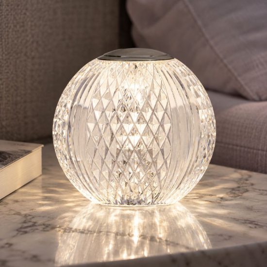 Abat-jour led 1,5w 3200k ricaricabile per comodino classico cromo