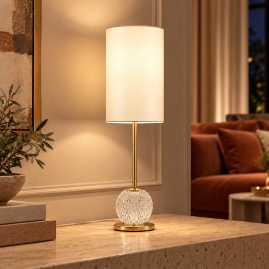Lampada da tavolo led 13w 3200k per soggiorno classica oro