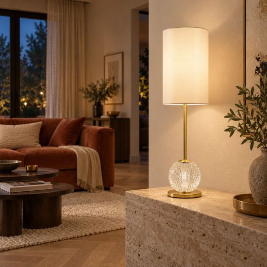 Lampada da tavolo led 13w 3200k per soggiorno classica oro