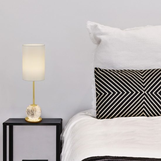 Lampada da tavolo led 13w 3200k per soggiorno classica oro