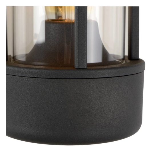 Applique da esterno a cilindro moderna antracite ip44 con sensore crepuscolare