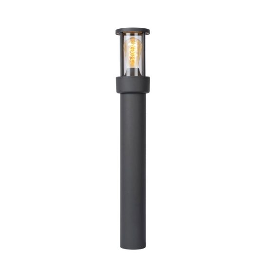 Paletto da giardino a cilindro moderno antracite ip44 con sensore crepuscolare