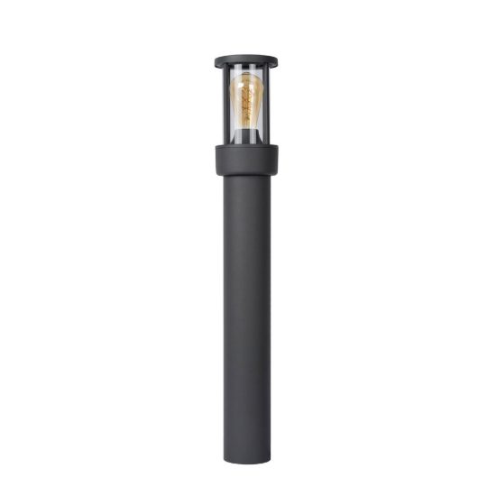Paletto da giardino a cilindro moderno antracite ip44 con sensore crepuscolare