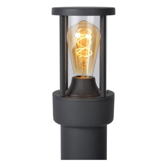 Paletto da giardino a cilindro moderno antracite ip44 con sensore crepuscolare
