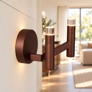 Applique 2 luci per soggiorno contemporanea caffe led 6w 2700k