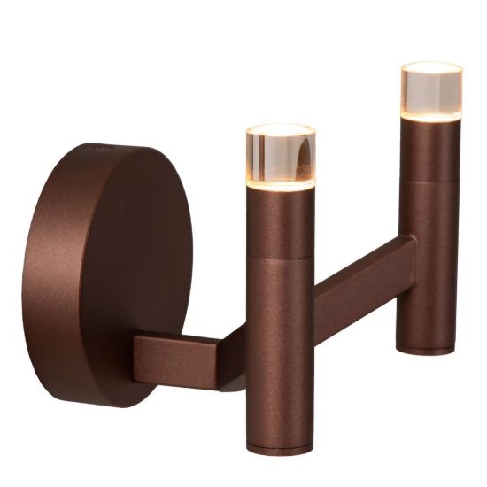 Applique 2 luci per soggiorno contemporanea caffe led 6w 2700k