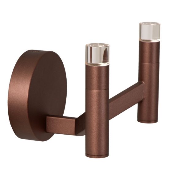 Applique 2 luci per soggiorno contemporanea caffe led 6w 2700k