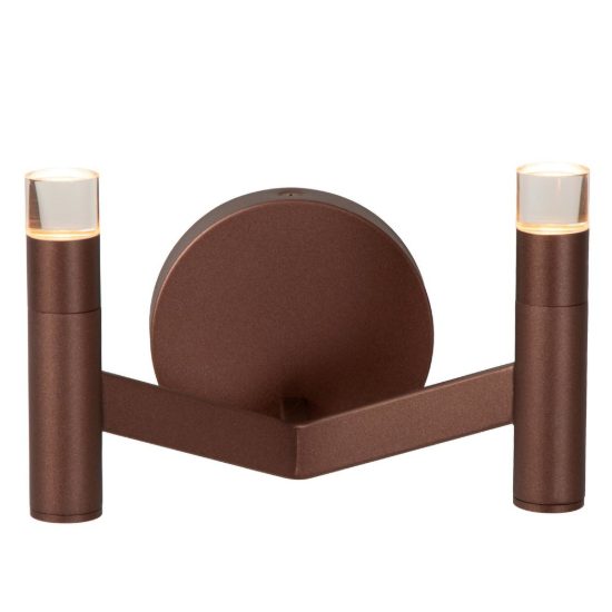 Applique 2 luci per soggiorno contemporanea caffe led 6w 2700k