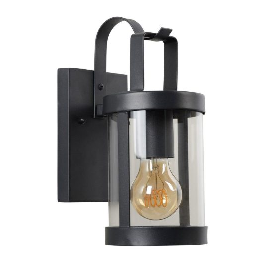 Applique da esterno a lanterna moderna nero ip23