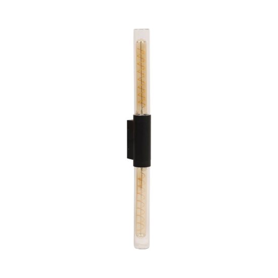 Applique da esterno biemissione lineare moderna nero trasparente ip54