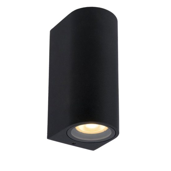 Applique da esterno biemissione semicilindrica nero ip44