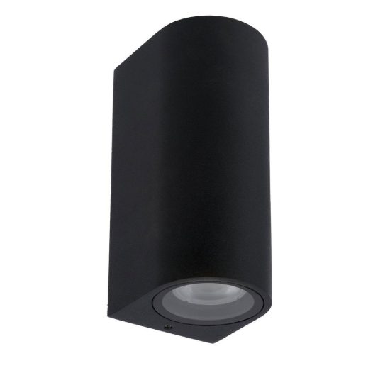 Applique da esterno biemissione semicilindrica nero ip44