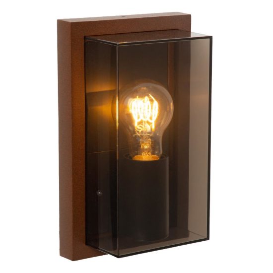 Applique da esterno a lanterna moderna marrone ruggine fume ip65