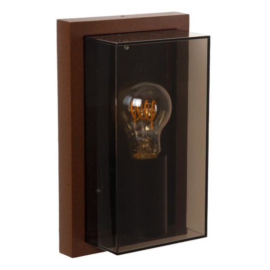 Applique da esterno a lanterna moderna marrone ruggine fume ip65
