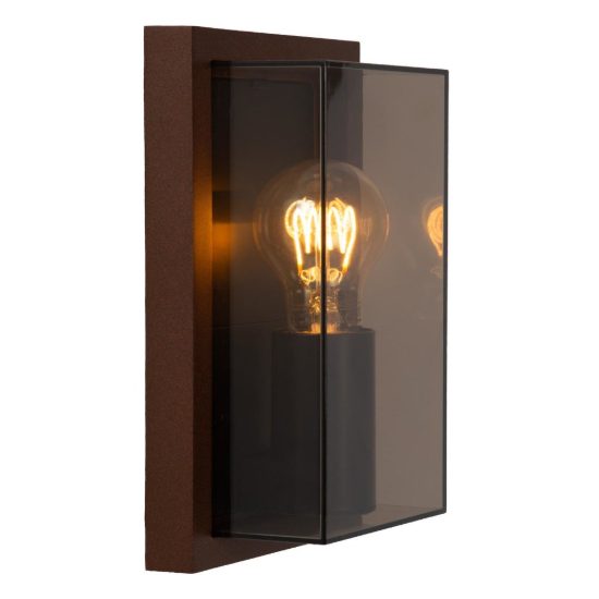 Applique da esterno a lanterna moderna marrone ruggine fume ip65