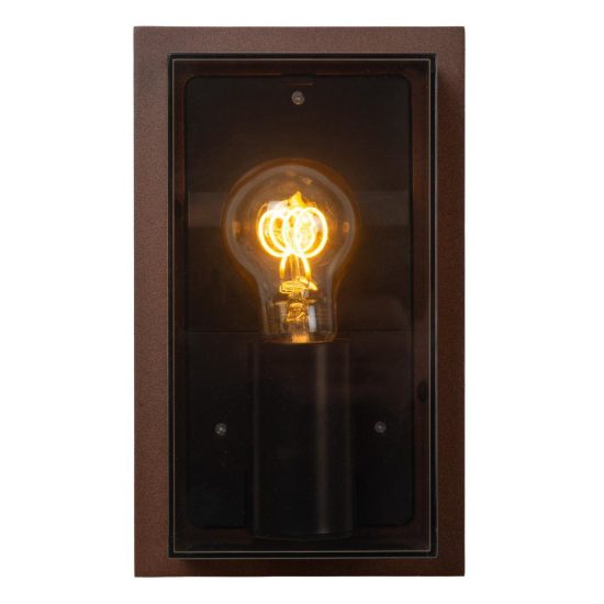 Applique da esterno a lanterna moderna marrone ruggine fume ip65