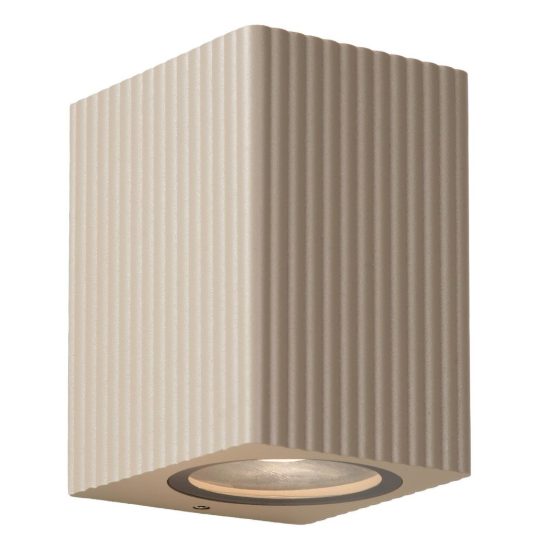 Applique da esterno quadrata rigata moderna tortora ip65