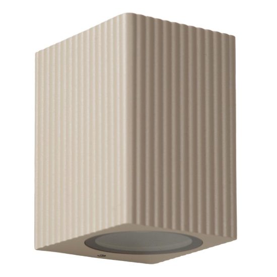 Applique da esterno quadrata rigata moderna tortora ip65