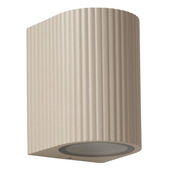 Applique da esterno semicilindrica rigata moderna tortora ip65