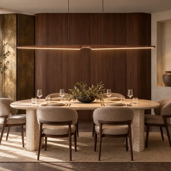 Lampadario a barra lineare per sala da pranzo effetto legno scuro nero led 28w cct 2200k 3000k 4000k