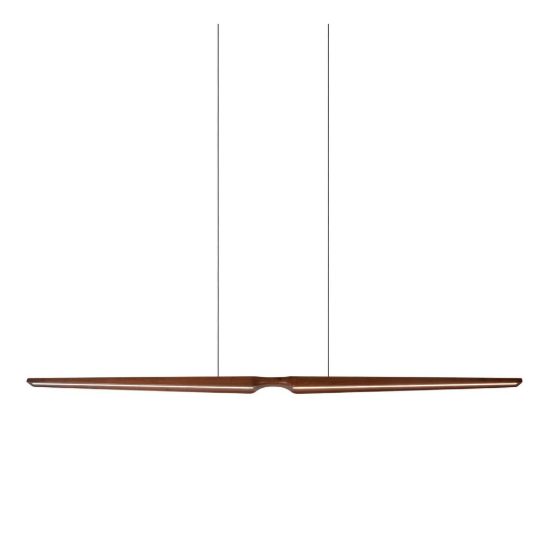Lampadario a barra lineare per sala da pranzo effetto legno scuro nero led 28w cct 2200k 3000k 4000k