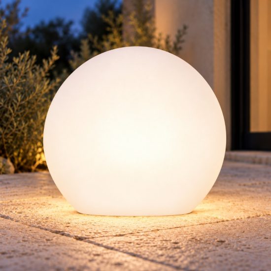 Sfera luminosa da esterno bianco led 1w cct 2700k 4500k 6500k con telecomando ip65 ricaricabile