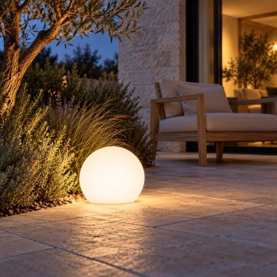 Sfera luminosa da esterno bianco led 1w cct 2700k 4500k 6500k con telecomando ip65 ricaricabile